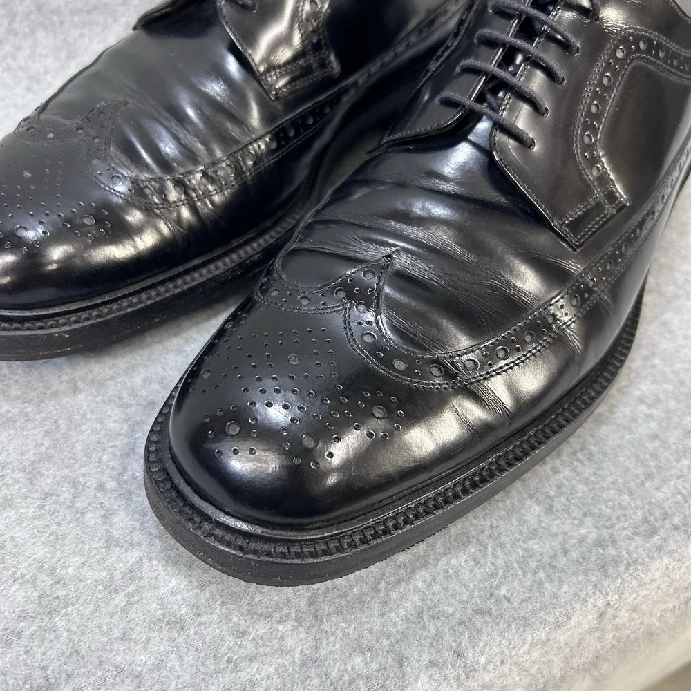 Cole Haan Crafted in Italy Wingtip Oxford Shoes Men 11 Black Leather Vibram Sole